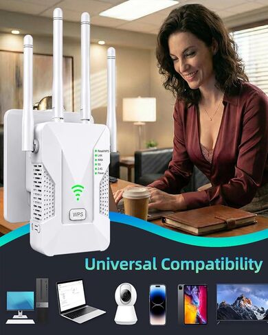 2026 WiFi Extender Signal Booster, 1200Mbps Dual Band 5GHz&2.4GHz Internet Booster, Up to 15000 Sq.Ft Coverage, 3-in-1 WiFi Repeater with 2 Ethernet Ports, Home & Outdoor in Saudi Arabia