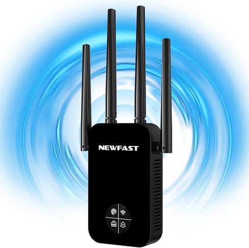 NEWFAST AC1200 WiFi Extender NF-RE523,2026 WiFi Repeater، 1200Mbps Internet Booster، WiFi Extender Signal Booster للمنزل مع هوائي مزدوج النطاق، يغطي ما يصل إلى 9800 قدم مربع، تصميم مضغوط in Kuwait
