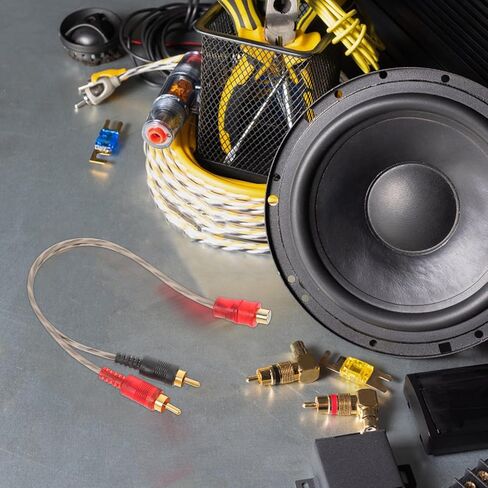 SOLUSTRE 5 قطعة صوت السيارة RCA Y على شكل كابل مقسم أنثى إلى ذكر مزدوج RCA سلك محول لتركيب مكبر صوت استيريو للسيارة in Saudi Arabia