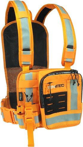 Hi-Vis Radio Chest Harness for Technicians, Firefighters, Search & Rescue, and Field Workers | Reflective Adjustable Work Harness for Outdoor & Emergency Use. in Saudi Arabia