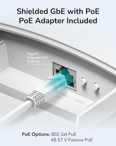 نقطة وصول Cudy Outdoor AX3000 HighPowerWiFi6، مقاومة للطقس IP65، منافذ FEM خارجية عالية الطاقة، منافذ Gigabit RJ45، دعم 802.3at أو 48~57V PoE السلبي، الحماية من الصواعق، MU-MIMO (متجدد) in Kuwait