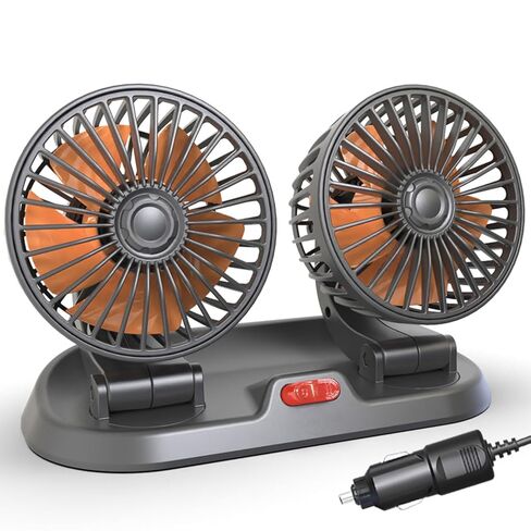 Triple-Head USB Car Fan, 5V Portable Air Circulator Fan with 360° Rotation & Quiet Motor, Small Desk Fan for Car Truck RV Boat Home Office, Plug & Play USB Powered Cooling Fan in Saudi Arabia