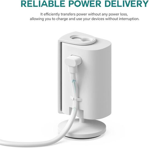 كابل طاقة USB-A إلى USB-C بطول 20 قدمًا، متوافق مع Ring Indoor Cam Plus، أبيض - سلك طاقة طويل للغاية لوضع يصعب الوصول إليه (أبيض، 20 قدمًا) in Kuwait
