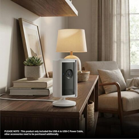 كابل طاقة USB-A إلى USB-C بطول 20 قدمًا، متوافق مع Ring Indoor Cam Plus، أبيض - سلك طاقة طويل للغاية لوضع يصعب الوصول إليه (أبيض، 20 قدمًا) in Kuwait