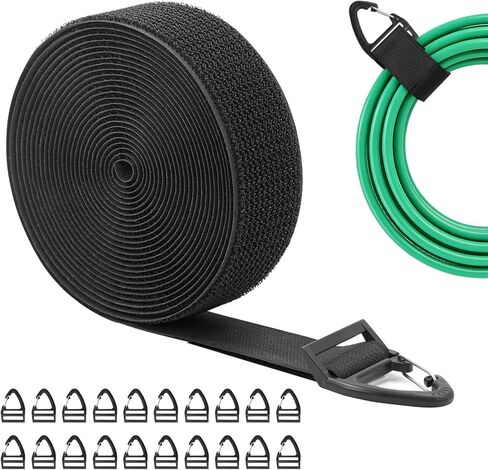 Heavy Duty Long Storage Straps, Adjustable Hook and Loop Straps with Carabiner Clips for Fastening and Hanging on wall for Extension Cords, Hoses, Cables, Ropes for Home, Garage or Workshop in Saudi Arabia