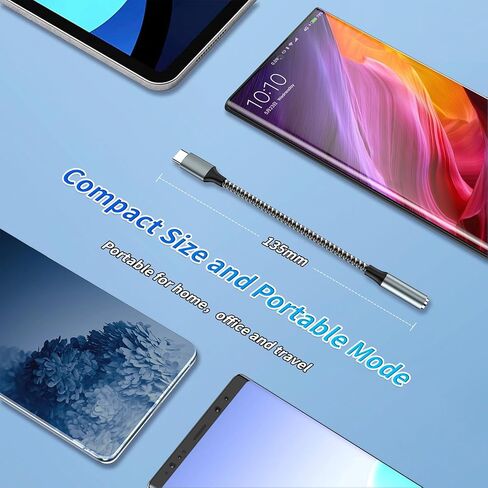 محول USB C إلى 3.5 مم Aux إلى USB C (عبوة من قطعتين)، محول USB C إلى Aux نوع C Hi-Fi USB C إلى محول مقبس سماعة الرأس لهاتف Iphone 17 Pro Max/17 Pro، 16/15 Pro Max، 16/15 Pro، Galaxy S24/S23/S22 Ultra، Ipad Pro in Kuwait
