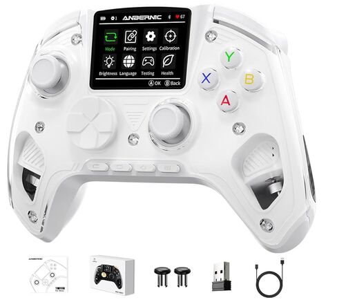 Voacle RG G01 Interactive Screen Wireless Gaming Controller Compatible with PC/Steam/Linux/Android/Switch/IOS 2.4G Wireless Bluetooth Controller Gamepad Hall Effect Triggers(Black) in Saudi Arabia