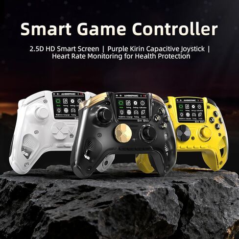 Voacle RG G01 Interactive Screen Wireless Gaming Controller Compatible with PC/Steam/Linux/Android/Switch/IOS 2.4G Wireless Bluetooth Controller Gamepad Hall Effect Triggers(Black) in Kuwait