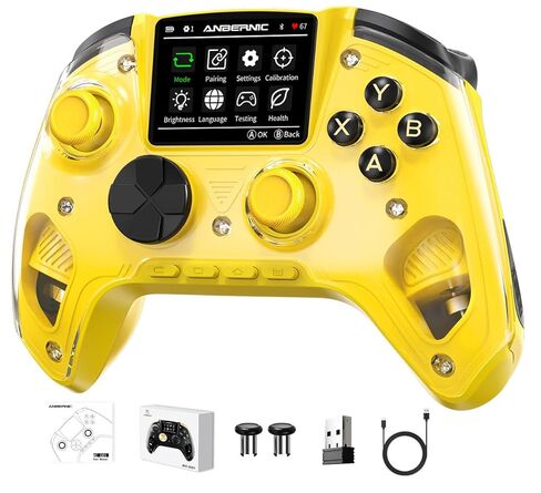 Voacle RG G01 Interactive Screen Wireless Gaming Controller Compatible with PC/Steam/Linux/Android/Switch/IOS 2.4G Wireless Bluetooth Controller Gamepad Hall Effect Triggers(Black) in Kuwait