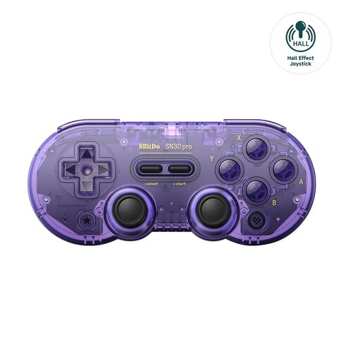 وحدة تحكم بلوتوث لاسلكية AKNES 8Bitdo SN30 Pro، عصا تحكم بتأثير Hall، مع كابل USB-C للاهتزاز المتوافق مع Switch/Switch 2، Windows، Mac OS، Android، Steam - أرجواني كريستالي in Kuwait