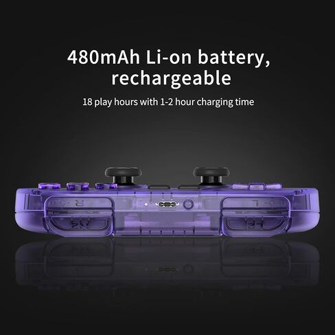 وحدة تحكم بلوتوث لاسلكية AKNES 8Bitdo SN30 Pro، عصا تحكم بتأثير Hall، مع كابل USB-C للاهتزاز المتوافق مع Switch/Switch 2، Windows، Mac OS، Android، Steam - أرجواني كريستالي in Kuwait