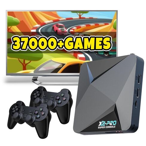 Kinhank Super Console X2 Pro Retro Gaming Console Pre-installed 37000+ Classic Games,Compatible with 50+ emulators,Android TV 9.0&Emuelec 4.6 Game System, 4K UHD Output,2 Wireless Controllers in Saudi Arabia