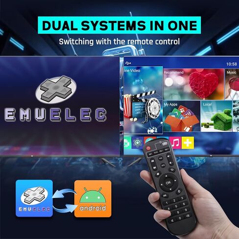 Kinhank Super Console X2 Pro Retro Gaming Console Pre-installed 37000+ Classic Games,Compatible with 50+ emulators,Android TV 9.0&Emuelec 4.6 Game System, 4K UHD Output,2 Wireless Controllers in Saudi Arabia