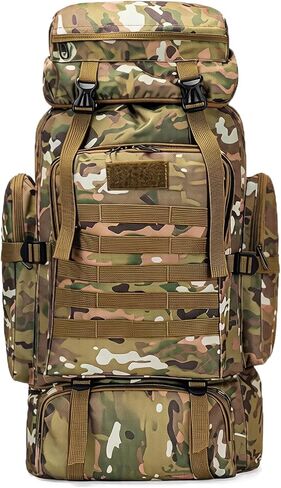 80L Camping Hiking Backpack,Molle Military Tactical Rucksack Backpack,Waterproof Lightweight Hiking Backpack for Outdoor (Black, 80L) in Saudi Arabia