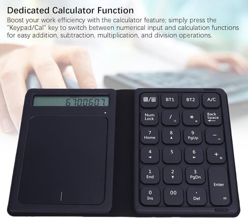 Focket 23 Keys Numeric Keypad, Wireless Number Pad with Touchpad Calculator 3 in 1 Foldable Ultra Thin Design PU Leather Case for Laptop Tablet PC OS X in Saudi Arabia