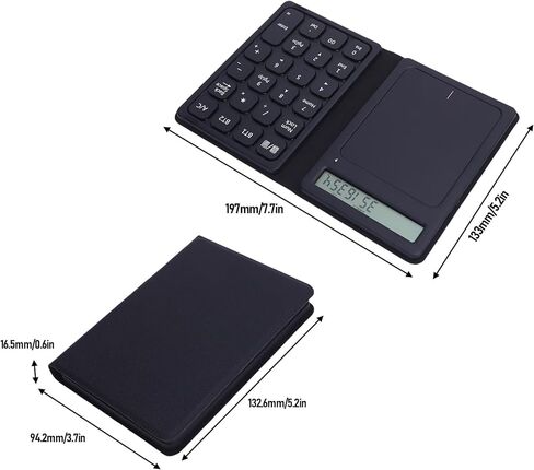 Focket 23 Keys Numeric Keypad, Wireless Number Pad with Touchpad Calculator 3 in 1 Foldable Ultra Thin Design PU Leather Case for Laptop Tablet PC OS X in Saudi Arabia