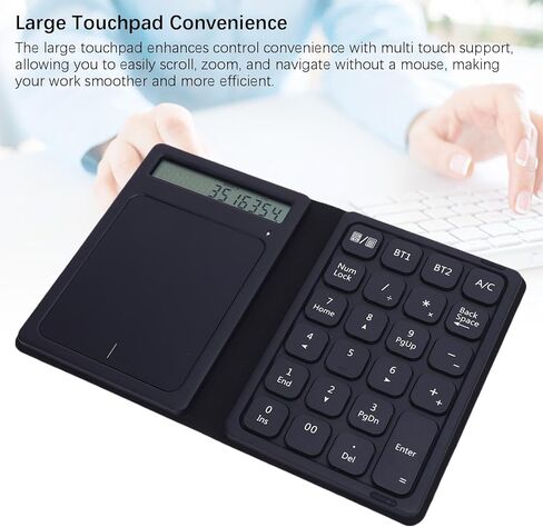 Focket 23 Keys Numeric Keypad, Wireless Number Pad with Touchpad Calculator 3 in 1 Foldable Ultra Thin Design PU Leather Case for Laptop Tablet PC OS X in Saudi Arabia