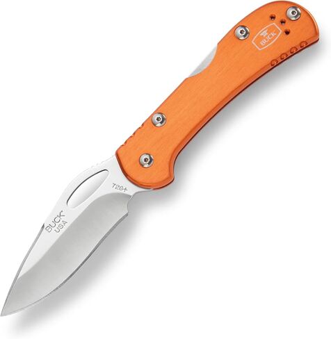 سكين Buck Knives 726 Mini Spitfire القابل للطي EDC، شفرة سكين جيب 2-3/4 بوصة، تصميم قفل خلفي، مقابض ألومنيوم، شفرة قابلة للطي من الفولاذ المقاوم للصدأ 420HC، مصنوعة في الولايات المتحدة الأمريكية، برتقالي، 2.1 أونصة in Kuwait