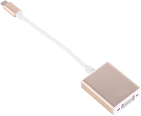 Cyrank USB 3.1 Type-C إلى Vga، سبائك الألومنيوم USB-C لتحويل VGA إلى USB للشاشة 12 بوصة (فضي) in Saudi Arabia