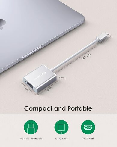 USB-C to VGA 1080P Adapter, Elegant Silver in Saudi Arabia