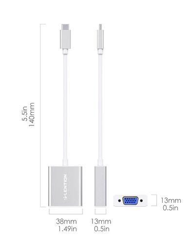 USB-C to VGA 1080P Adapter, Elegant Silver in Saudi Arabia