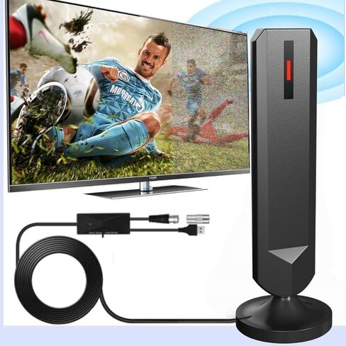 TV Antenna for Smart TV Indoor,2026 Digital TVAntenna with Stick Base, 360° Long Range Reception 4K HDTV Antenna for Local Channels, Easy Installation Antennas for 1080P TVs Without Cable Antenna in Saudi Arabia