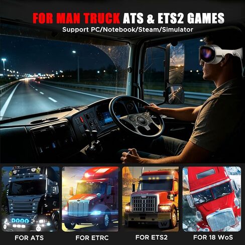 Rogierra USB American Truck Simulator Shifter PC Racing Game Gear Shift Knob for ATS ETS2, 18 Speed Simulator Shifter Compatible with Logitech G25 G27 G29 G920 Thrustmaster TH8A Fanatec, Version 2 in Saudi Arabia