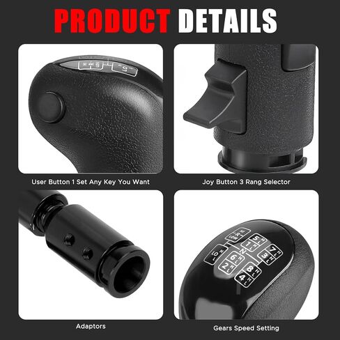Rogierra USB American Truck Simulator Shifter PC Racing Game Gear Shift Knob for ATS ETS2, 18 Speed Simulator Shifter Compatible with Logitech G25 G27 G29 G920 Thrustmaster TH8A Fanatec, Version 2 in Saudi Arabia