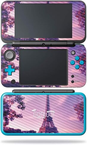 MightySkins Carbon Fiber Skin for Nintendo New 2DS XL - Bonjour | Protective, Durable Textured Carbon Fiber Finish | Easy to Apply, Remove, and Change Styles | Made in The USA in Saudi Arabia