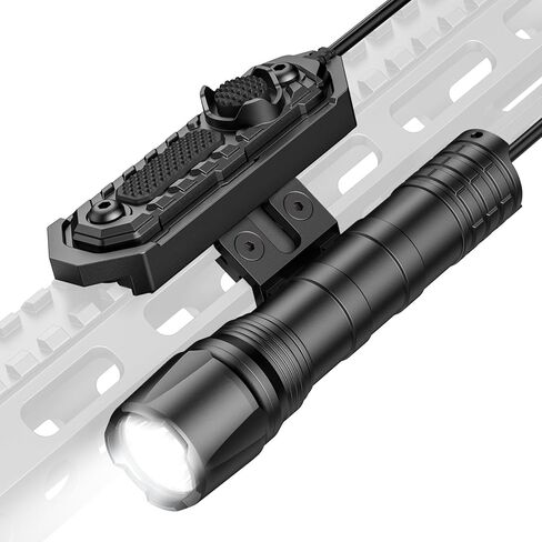 EZshoot 1800 Lumens Rifle Light with Remote Pressure Switch Compatible with M-Rail, IPX7 Waterproof Rechargeable Rifle Flashlight with Strobe Mode for Home Defence, Hunting in Saudi Arabia
