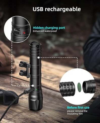EZshoot 1800 Lumens Rifle Light with Remote Pressure Switch Compatible with M-Rail, IPX7 Waterproof Rechargeable Rifle Flashlight with Strobe Mode for Home Defence, Hunting in Saudi Arabia