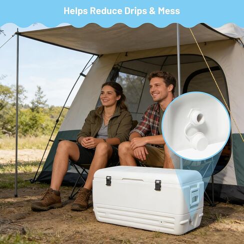 مجموعة استبدال سدادة تصريف المبرد المتوافقة مع Igloo 50–165 Qt، مجموعة سدادات التصريف الملولبة مع غطاء مربوط in Saudi Arabia