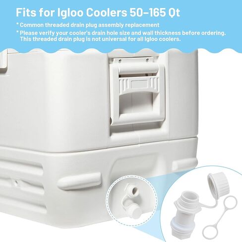 مجموعة استبدال سدادة تصريف المبرد المتوافقة مع Igloo 50–165 Qt، مجموعة سدادات التصريف الملولبة مع غطاء مربوط in Saudi Arabia
