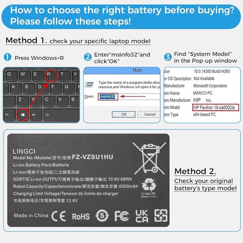 FZ-55 Battery, FZ-VZSU1HU Battery Replacement for Panasonic Toughbook 55 FZ-55 Mk1 FZ-VZSU1 10.8V 68Wh 6300mAh Li-Polymer (Not Suitable for CF-54) in Saudi Arabia
