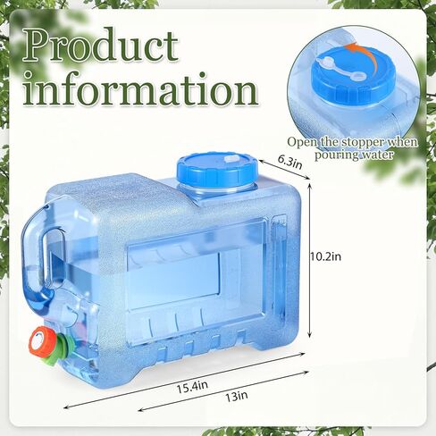 Bokon 2 Pcs Water Jug 3.17 Gallon Water Storage Container Portable Thick Camping Dispenser Tank for Outdoor Camping Hiking Picnic Vehicle Car Sports in Saudi Arabia