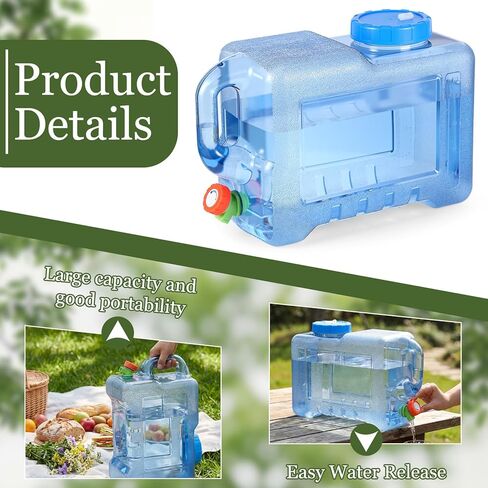 Bokon 2 Pcs Water Jug 3.17 Gallon Water Storage Container Portable Thick Camping Dispenser Tank for Outdoor Camping Hiking Picnic Vehicle Car Sports in Saudi Arabia