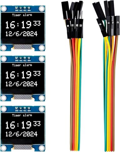 ELEGOO 3PCS 0.96 Inch OLED Display Screen Module Compact Self-Luminous SSD1306 I2C Display Mini Screens for Arduino Projects (White) in Saudi Arabia
