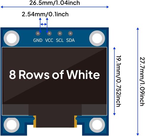 ELEGOO 3PCS 0.96 Inch OLED Display Screen Module Compact Self-Luminous SSD1306 I2C Display Mini Screens for Arduino Projects (White) in Saudi Arabia
