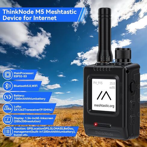 أجهزة LoRa Meshtastic ThinkNode M5 مع GPS وESP32-S3 WiFi Bluetooth 1.54 بوصة شاشة حبر إلكتروني SX1262 شريحة لاسلكية 915 ميجا هرتز هوائي من النوع C واجهة بطارية 1200 مللي أمبير في الساعة للمغامرات الخارجية وما إلى ذلك in Kuwait