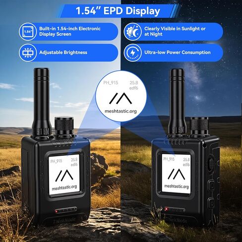 أجهزة LoRa Meshtastic ThinkNode M5 مع GPS وESP32-S3 WiFi Bluetooth 1.54 بوصة شاشة حبر إلكتروني SX1262 شريحة لاسلكية 915 ميجا هرتز هوائي من النوع C واجهة بطارية 1200 مللي أمبير في الساعة للمغامرات الخارجية وما إلى ذلك in Kuwait
