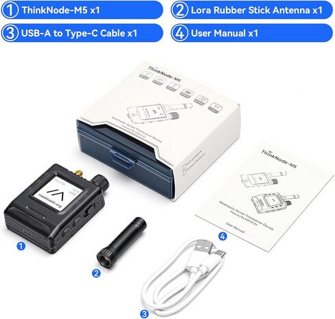 أجهزة LoRa Meshtastic ThinkNode M5 مع GPS وESP32-S3 WiFi Bluetooth 1.54 بوصة شاشة حبر إلكتروني SX1262 شريحة لاسلكية 915 ميجا هرتز هوائي من النوع C واجهة بطارية 1200 مللي أمبير في الساعة للمغامرات الخارجية وما إلى ذلك in Kuwait
