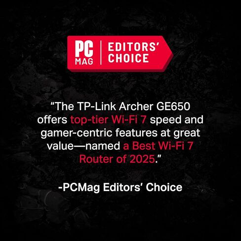 TP-Link Tri-Band BE11000 Wi-Fi 7 Gaming Router Archer GE650 | 6-Stream 11 Gbps supports 320MHz | 2×5G + 3×2.5G Ports USB 3.0 | Game Acceleration, Dedicated Gaming Port & Panel, RGB Lighting|HomeShield in Saudi Arabia