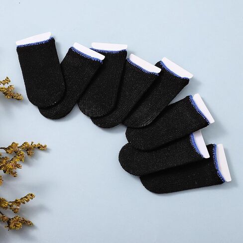 12 Pack Gaming Finger Sleeves Anti Sweat Game Controller Thumb Sleeve Gaming Sweatproof Breathable Finger Covers Touchscreen for Mobile Phone Tablet Devices Gamer Stabilizer Black in Saudi Arabia