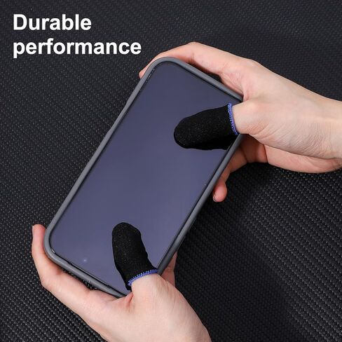 12 Pack Gaming Finger Sleeves Anti Sweat Game Controller Thumb Sleeve Gaming Sweatproof Breathable Finger Covers Touchscreen for Mobile Phone Tablet Devices Gamer Stabilizer Black in Saudi Arabia
