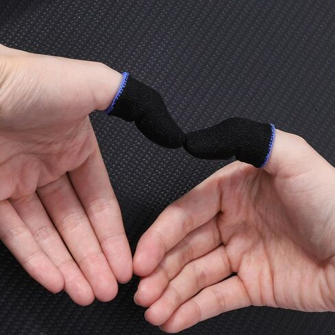 12 Pack Gaming Finger Sleeves Anti Sweat Game Controller Thumb Sleeve Gaming Sweatproof Breathable Finger Covers Touchscreen for Mobile Phone Tablet Devices Gamer Stabilizer Black in Saudi Arabia