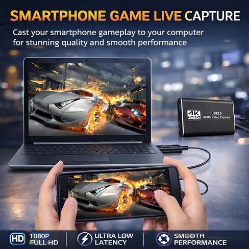 TOAKA USB 3.0 HDMI Capture Card 1080P 60FPS, Video Capture Card for Streaming Gaming, Compatible with PS5 PS4 Xbox Switch Camera PC in Saudi Arabia