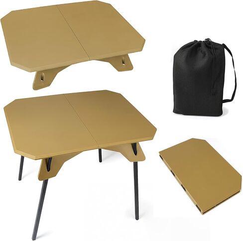TOPCHANCES Folding Camping Table, Ultralight Aluminum Portable Table with Adjustable Height, 2-in-1 Carry Bag for Outdoor Picnic, Travel, Beach, BBQ & Festival (Army Green) in Saudi Arabia