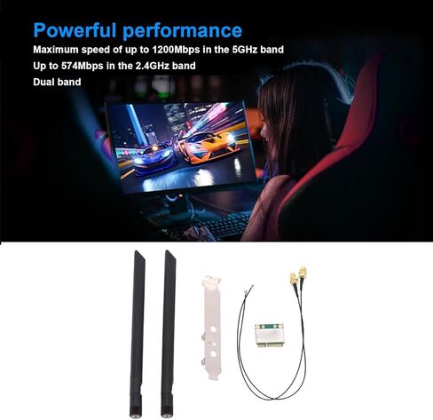 بطاقة Yunseity WiFi 6 اللاسلكية، 2.4 جيجا هرتز 5 جيجا هرتز ثنائي النطاق 1800 ميجا بت في الثانية محول شبكة PCIE صغير مع BT 5.3 MU MIMO OFDMA، لأجهزة الكمبيوتر المحمولة 10 11 in Saudi Arabia