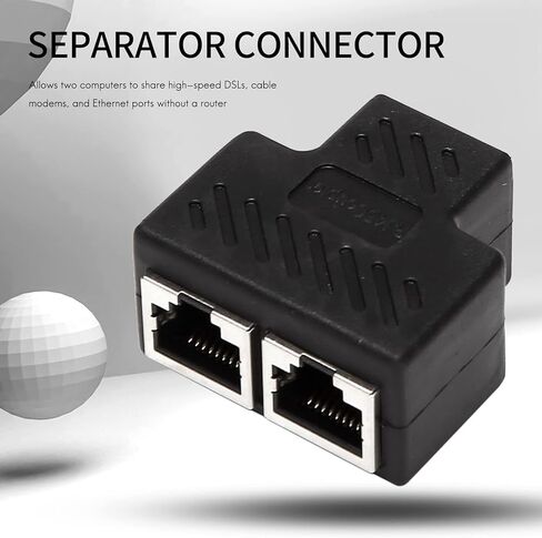2 Port RJ45 Splitter Adapter LAN Network Ethernet Extender Connector Plug Lot 1pcs in Saudi Arabia