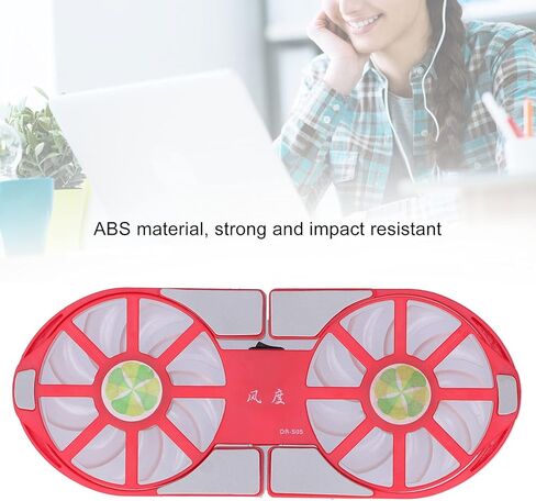 قاعدة تبريد للكمبيوتر المحمول، محمولة تعمل بمنفذ USB، مروحة مزدوجة، أحمر مع ضوء LED أزرق، قابلة للطي in Saudi Arabia